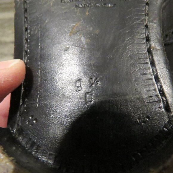 SALVATORE FERRAGAMO Black Leather Wingtip Brogue Oxford Shoes - Size US 9.5 D - Picture 16 of 16